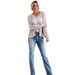 Jeans a zampa elasticizzati a vita alta da donna - Pantaloni bootcut in denim vintage con vestibilità comoda (diversi colori e lunghezze)_voghion.com