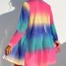 Women's irregular printing and dyeing multi-color long-sleeved long summer swimming mesh clothes_voghion.com