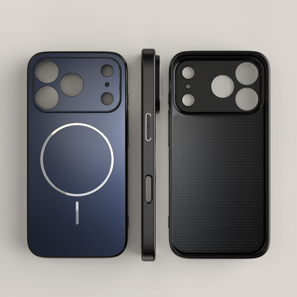 Custodia magnetica per telefono con vernice metallizzata per iPhone 17 Air 16 15 14 Pro Max, anticaduta, con airbag e custodia di ricarica wireless morbida_voghion.com