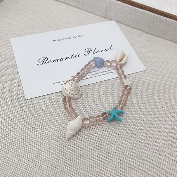 Ozean-Stil Bunte Perlen Muschel Seestern Armband für Frauen, Sommer Nische Reise Urlaub Beste Freundin Schmuck_voghion.com