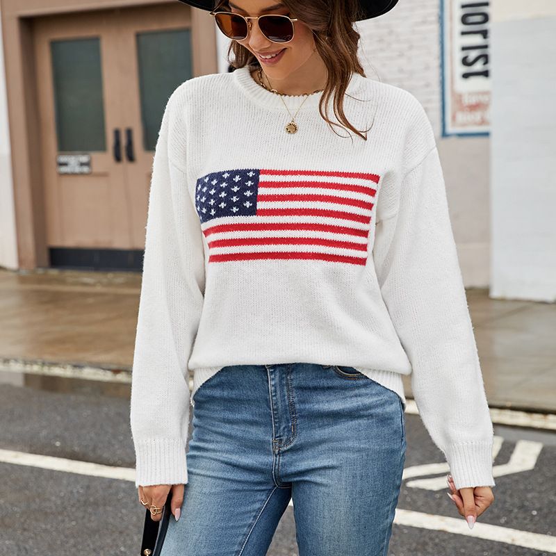Lässiger gestreifter Pullover für Damen, modischer Strickpullover mit V-Ausschnitt und Kontrastfarbe_voghion.com