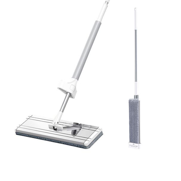 Magischer, flacher Wischmopp zum Entfernen von Milben, zum Freihändigen Waschen mit Mikrofaser, für die Bodenreinigung zu Hause, in der Küche oder im Haus_voghion.com