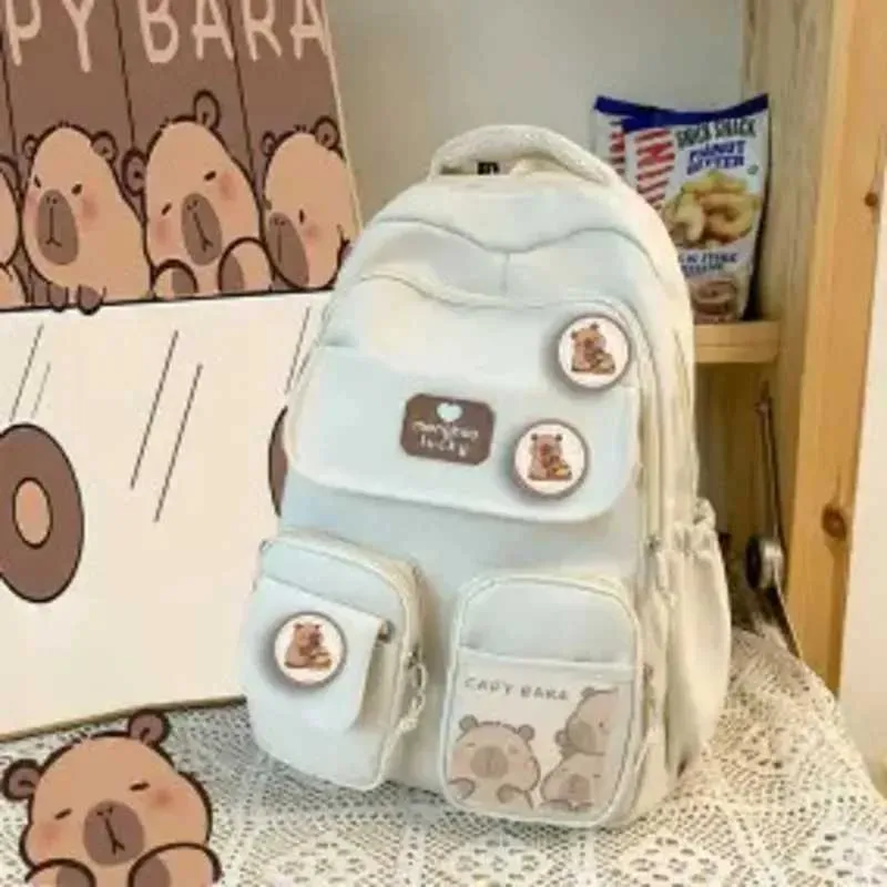 Capybara Cute Backpack Plush Schoolbag Cartoon Soft Funny Animal Large Capacity Stuffed Unisex Y2K Aesthetic_voghion.com