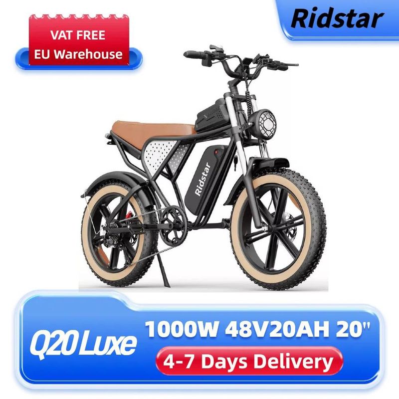 Ridstar Q20 LUXE 1000W 48V 20Ah Akü 20''Yağ Lastikli Dağ Elektrikli Bisikleti Yetişkinler İçin_voghion.com