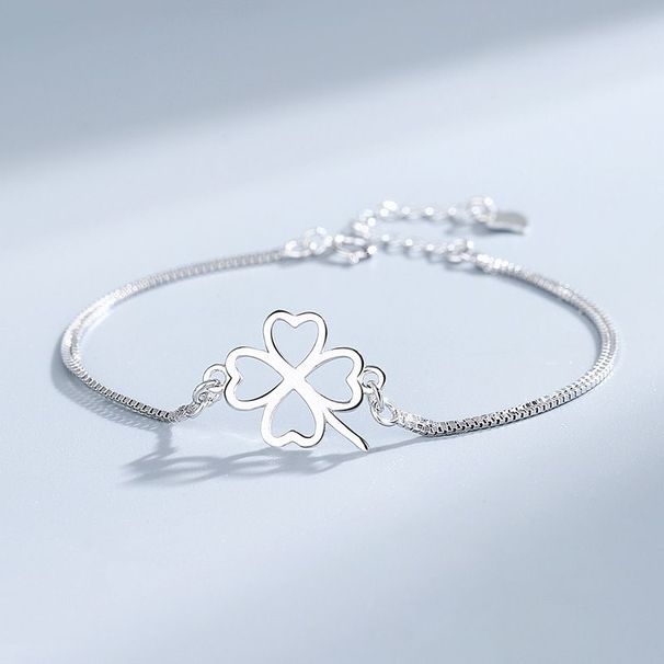 S Quadrifoglio per ragazze, Sterg Sier, Ins Niche Design, Gioielli per le mani, Personalità alla moda, Bracciale versatile_voghion.com