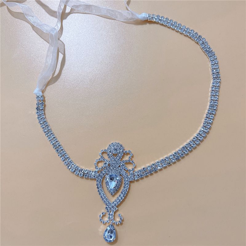 Mode strass augenbraue anhänger kopfschmuck übertrieben stirn kette wasser tropfen haar zubehör Böhmischen stil kopf kette_voghion.com