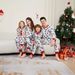 2025 Herbst Winter Weihnachten Neue Eltern Kind Pyjamas Weiß Gedruckt Floral Mode Hause Set_voghion.com