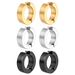 Trendy Korean Punk Style Men's No-Hole Round Stainless Flat Clips No Piercing Titanium Steel Earrings Small Ear_voghion.com