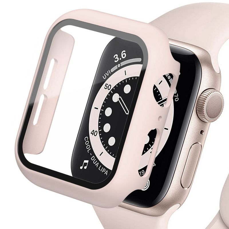 Ümbris Apple Watch 7 8 45mm 41mm 44mm 40mm ekraanikaitseklaasile + kate sirge serva kaitseraua iWatch 4 5 SE 6 tarvikud ultra_voghion.com