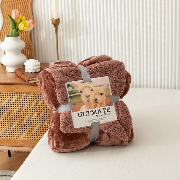 European and American trendy brand ins lamb plush blanket, crystal plush cover blanket, double layer blanket, coral plush four season blanket_voghion.com