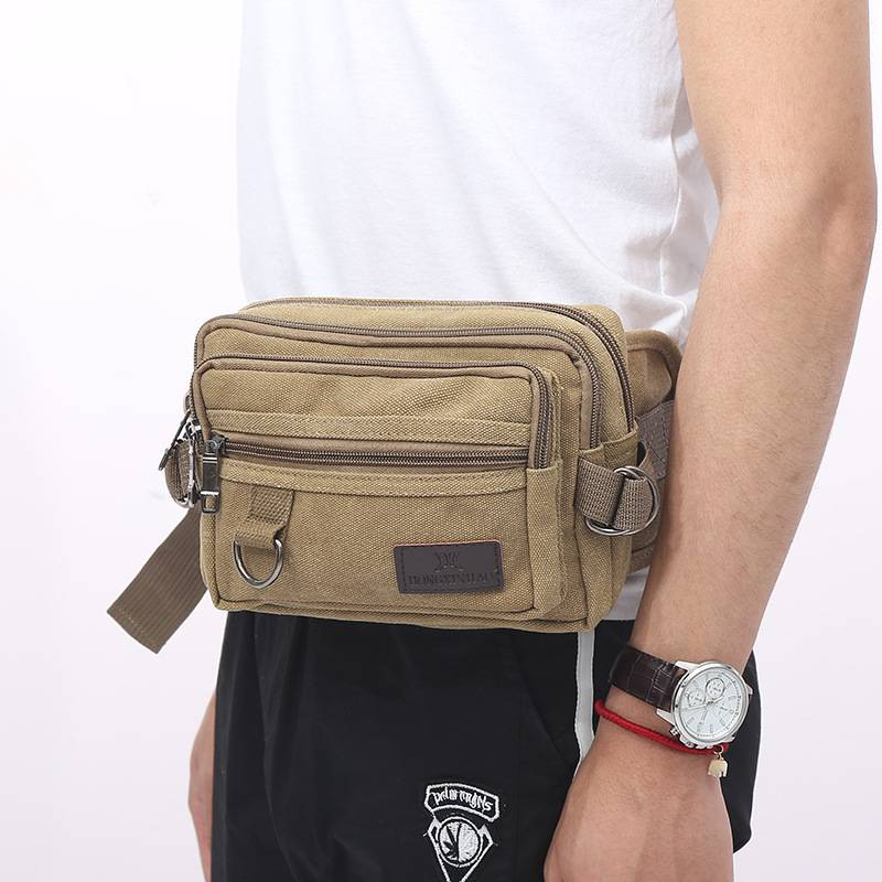 Freizeit Canvas Gürteltasche Herren Taille Outdoor Freizeittasche Registrierkassentasche Multifunktions-Handy-Geldbörse_voghion.com