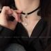 Sweet and cool Maillard eight-pointed star choker necklace pu leather necklace female niche design collarbone chain_voghion.com