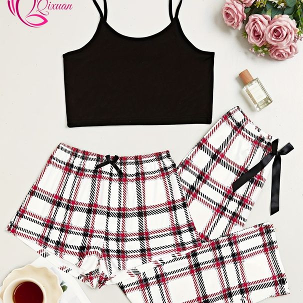 2025 Spring/Summer New Women's Camisole Long Pants Loungewear Set Pamas_voghion.com