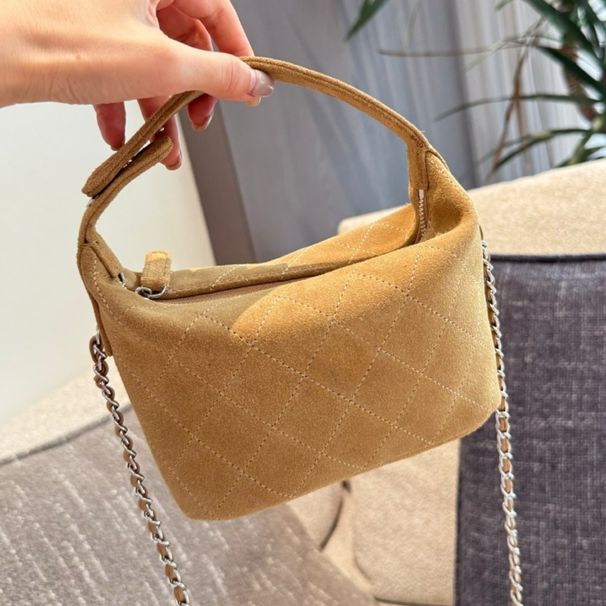 Zamszowa mini torebka na lunch 2025, nowy model, damska torba na ramię, N653_voghion.com