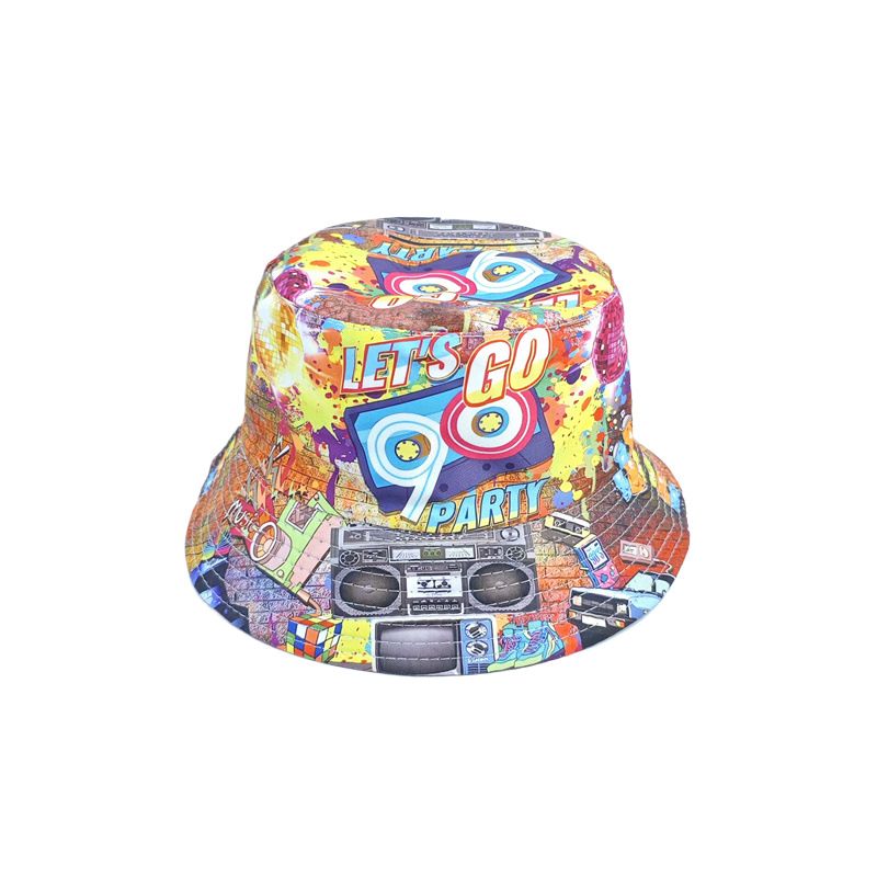 Printed bucket hat casual fashion basin hat sun protection hat_voghion.com