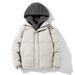 Herren-Winterjacke mit Fleecefutter und Kapuze – zweifarbiges Design, lockere Passform, dicker, warmer Mantel für kaltes Wetter (Schwarz, Khaki, Grau)_voghion.com