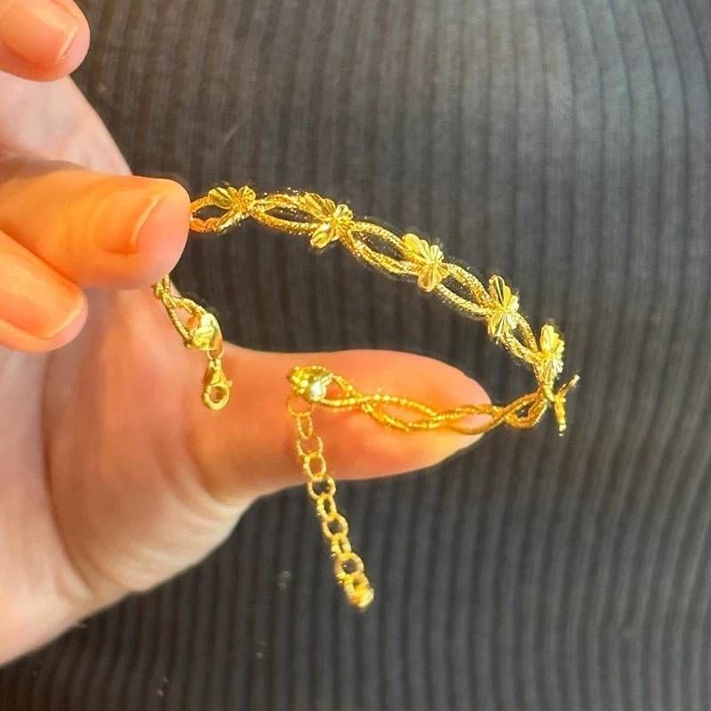 New butterfly bracelet on the run princess opening adjustable copper gold-plated gift girlfriend fashion jewelry_voghion.com