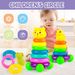 Children's toy car baby ring trailer small yellow duck stacking music baby toys kindergarten gifts_voghion.com