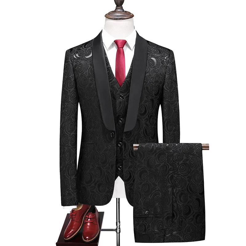 Man's Clothing 2024 New Suit Suit For Men Slim Suit Professional Formal Groom Wedding Dress Three-Piece Suit For Men_voghion.com
