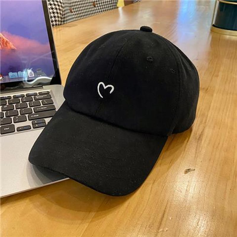 Minimalist Embroidered Love Baseball Women's Summer Thin Sunshade and Sunscreen White Duck Tongue Hat Big Headband_voghion.com