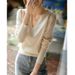 V-neck base sweater for autumn winter, women's inner layer, 2024 early spring new fashionable and stylish small shirt,_voghion.com