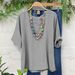 Women's Clothing Casual Split Cotton And Linen Tops And Blouses_voghion.com