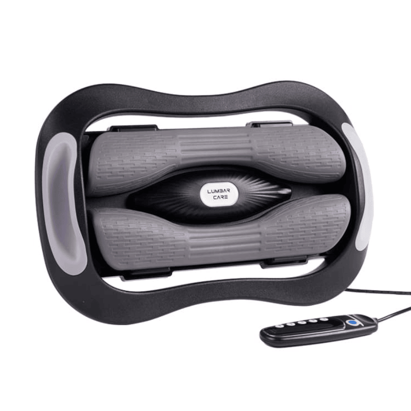 PSJKAH2F Masseur de taille extensible et confortable Masseur d'extension du bas du dos à deux colonnes basculantes Fonction de levage / Lumière rouge centrale / Vibration / Chauffage_voghion.com