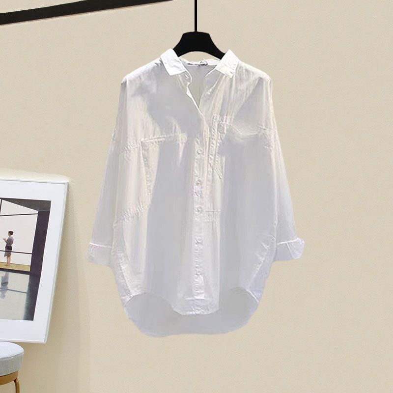 Γυναικεία Ρούχα Νέο Μεγάλο Μέγεθος Γυναικεία Ρούχα σε Στυλ Χέπμπορν Πουκάμισο με Φούστα με Ψαροκόκαλο Ολόσωμο_voghion.com