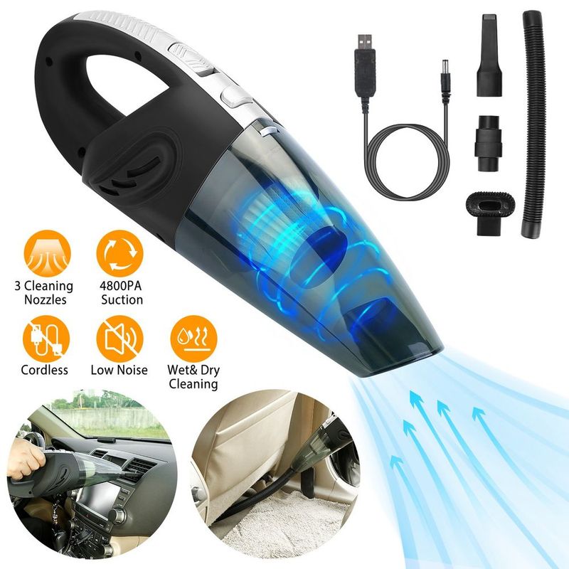 Car Handheld Vacuum Cleaner Cordless Rechargeable Hand Vacuum Portable Strong Suction Vacuum_voghion.com