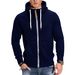 Herren Hoodies Langarm Sweatshirts Für Männer Reißverschluss Kapuzenpullover High Neck Herren Sweatshirt Top Jacke Mantel Schwarzer Pullover_voghion.com