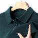 Autumn High-End Wool Collar Long Sleeve Men's Knit Solid Color Middle-Aged Commuter Simple Base Sweater For Men_voghion.com