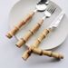 Bamboo Handle Cutlery - 16-Piece Natural Tableware_voghion.com