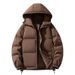 2024 New Cotton Solid Color Puffer With Hood, Warm And Thickened Casual Coat For Men, Couples' Efficient Temperature_voghion.com