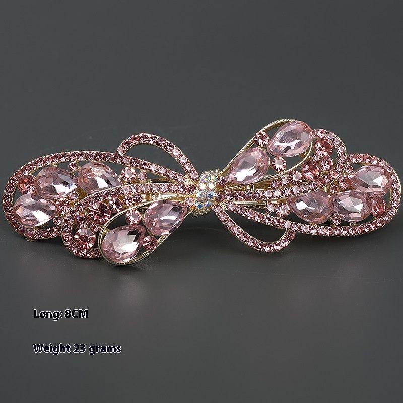 Fjäder på bakhuvudet, elegant och exklusiv koreansk strassspänne, halvt knuten hårspänne för mamma_voghion.com