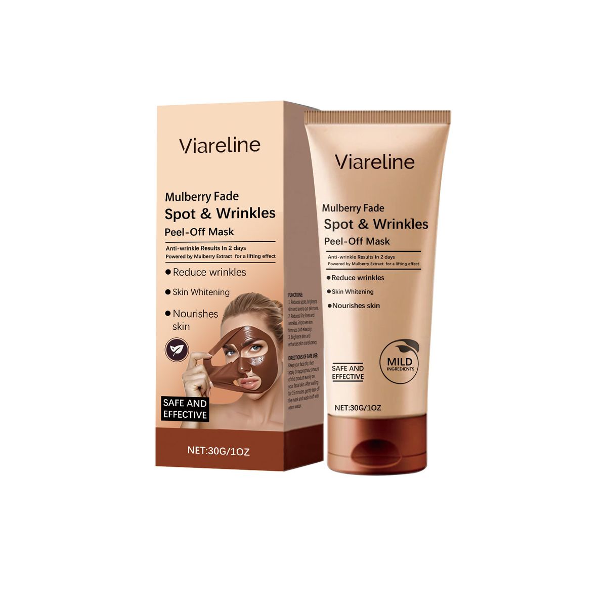 Viareline Peel-off Masker Hydraterend Voedend Delicaat Hydraterend Dagelijkse Reiniging Zachte Verzorging Voor De Gezichtshuid_voghion.com