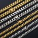 Set di collana e bracciale con catena a maglie cubane da uomo, stile hip hop, in ottone placcato oro e argento, lunghezza regolabile per uomo e donna._voghion.com