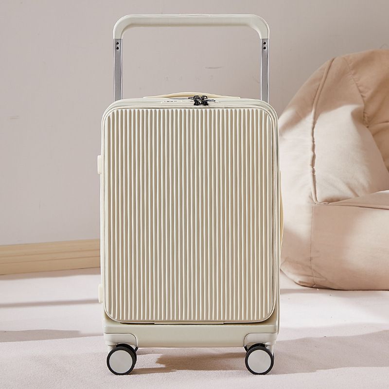 Bagagekoffer met brede opening aan de voorkant voor dames, 24 inch, grote reiskoffer, multifunctionele trolley, instapkoffer met 20 wachtwoorden_voghion.com