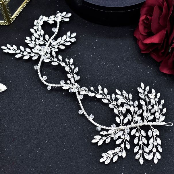 Bridal Hair Accessories, Shiny Rhinestones, Decorative Hair Crowns, Handmade Diamond Studded Wedding Party Headbands_voghion.com