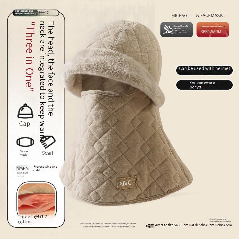 Cagoule polaire pour femme - Masque facial coupe-vent thermique d'hiver pour le cyclisme, la moto et le vélo, doublure douce et moelleuse, compatible avec le port d'un casque_voghion.com