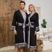 Baroque-Inspired Luxury Couple's Robe Set – Long Sleeve Satin Bathrobe With Elegant Embroidery – Matching Loungewear For Him & Her_voghion.com
