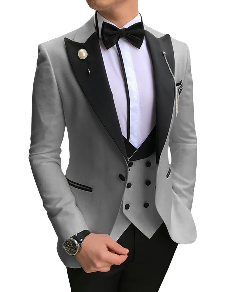 Herrenbekleidung Rosa Übergröße Business Casual Anzug Dreiteiliger Bräutigam Trauzeuge Hochzeitsbankettanzug Mann_voghion.com
