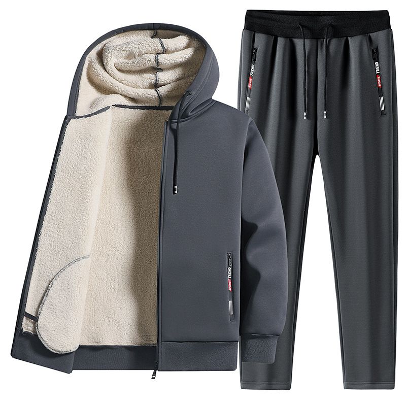 Chaqueta de felpa de cordero gruesa e invernal 2025, ropa deportiva informal de moda, pantalones grandes para hombre, 0eca_voghion.com