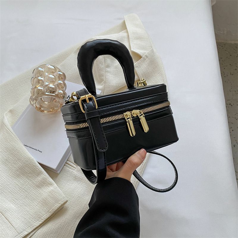 Bolso pequeño con textura de moda para mujer, bolso tipo cubo con caja de mano, bolso cruzado versátil_voghion.com