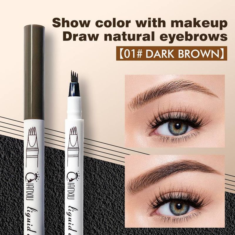 Four fork water eyebrow pencil smooth color natural lasting no smudging waterproof_voghion.com