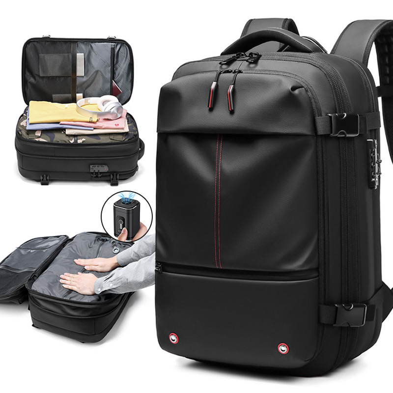 Travel vacuum backpack men's business multi function computer bag vacuum compression bag large capacity backpack TPU_voghion.com