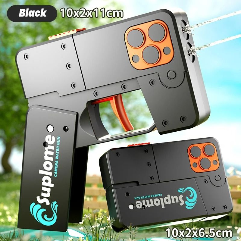 New Folding Phone Toy Water Gun Automatic Continuous Shooting Double Head Jet Water Gun Launcher Model Toy Water Gun Children's_voghion.com