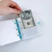 PVC $1000 Money Challenge Button Closure Mini Budget Binder Envelope Savings Challenges Book Durable Portable_voghion.com