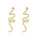 Orecchini a forma di serpente in metallo creativo, semplici e di alta qualità, con design curvo, tempestati di diamanti, gioielli per le orecchie rossi._voghion.com