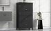 Bathroom Storage Cabinet, Cabinet with Two Doors and Drawers, Adjustable Shelf, MDF Board, Black_voghion.com