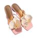 Women's Floral Square Toe Slides - Women's Chunky Heel Open Toe Sandals For Vacation_voghion.com